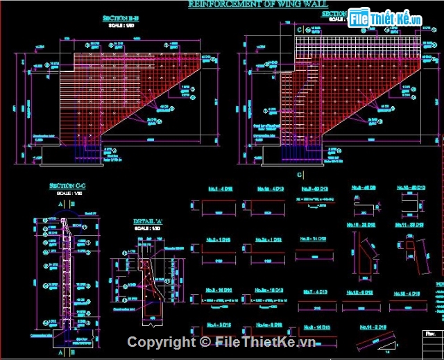 Bản vẽ autocad,bản vẽ tường chắn,thiết kế tường chắn đầu cầu